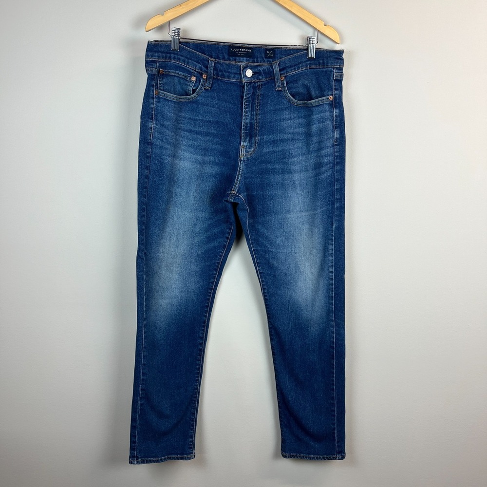 Lucky Brand 410 Athletic Slim Jeans Mens 36x30 Blue Denim Stretch Medium Wash
